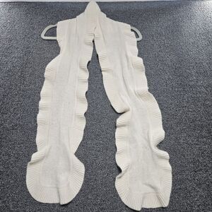 Ralph Lauren Ivory Ruffled Scarf Lambswool/rabbit Fur/Nylon Blend Retro EUC